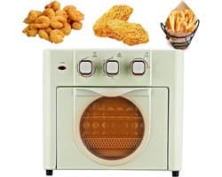 Heteluchtoven - Elektrische oven - Voor huishoudelijk gebruik - 360 graden hetelucht - 18 liter - Lichtgroen