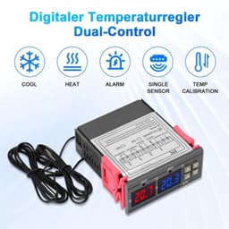 STC-3008 AC 110V-220V Digitale temperatuurregelaar, thermostaat, temperatuurregeling met dubbele NTC-sonde, koeler, verwarming voor dieren, verwarmingsmat, incubator — thumbnail 1