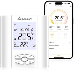 Wifi-thermostaat voor gasboiler/vloerverwarming, water, programmeerbaar met vochtigheid, compatibel met en, thermostaatkop — thumbnail 1