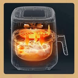 Luchtfriteuse - Friteuse - Gezonder koken - 360° hete lucht - 35 Liter - Beige — thumbnail 3