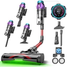 Ultenic U18 Power Pro draadloze stofzuiger, krachtige zuigkracht van 55 kPa, 600W motor, tot 80 minuten gebruiksduur, anti-klitborstel, slim led-display, 6-laags filter, oplaadstation voor wandmontage, geschikt voor dierenharen en harde vloeren. — thumbnail 1