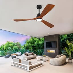 FloraGrace Plafondventilator Met Verlichting – Afstandsbediening – 60 Inch – Hout – Mat Zwart – Dimbaar En Stil — thumbnail 1