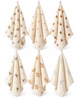 6-delige set washandjes voor baby's, zacht en absorberend — thumbnail 1