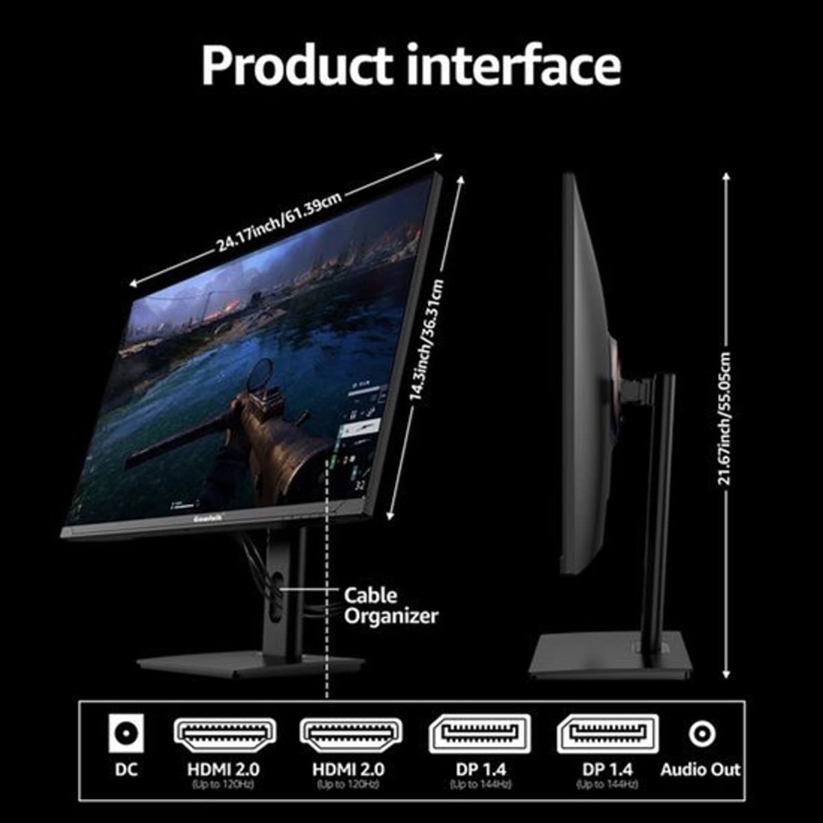 Gaming Monitor 27 Inch 4K UHD - 144 Hz Verversing - IPS Scherm - Mat - Voor PC En Console — afbeelding 1