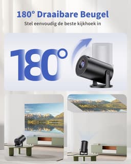 Beamer, Draagbare Projector met Wi-Fi 6 en Bluetooth 5.4, Automatische Keystone, Draadloos Schermspiegelen(Android en iOS), Compatibel met Smartphones/HDMI, Zwart — thumbnail 2