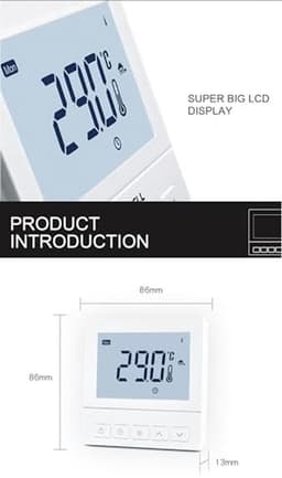 Wireless Thermostat for Gas Boiler, Room Thermostat Compatible with Boiler and Valve, Remote Control App/Voice Control, Programmable 7 Days, LCD Touch Screen with Backlight for — thumbnail 2