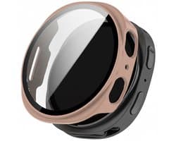 Screenprotector case - geschikt voor Samsung Galaxy Watch 8 - 44mm - full cover hoesje - gehard glas - 44 mm - volledige bescherming - roze