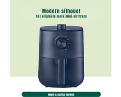 Quvo® Mini airfryer - Airfryer - Airfryer klein - Blauw - 23cm x 29cm x 30cm