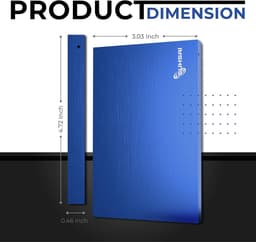 Draagbare Externe Harde Schijf 500GB USB 3.0 voor Back-up, Opslag - Compatibel met Laptop, PC, Mac, Gameconsole - Blauw — thumbnail 5
