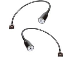 Flexibele LED-bedlamp met USB-oplaadfunctie - Set van 2 Chroom