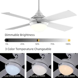 Stil Zwarte Plafondventilator 122 cm met Licht en Afstandsbediening - Energiezuinige DC Motor — thumbnail 2