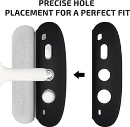 Beschermhoes voor hoofdtelefoon oorschelpen en hoofdband, siliconen, zwart — thumbnail 3