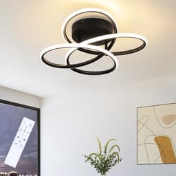 Moderne LED Plafondlamp Zwart Vlinder Design - Dimbaar met Afstandsbediening voor Woonkamer of Gang — thumbnail 2