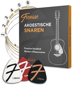 Finesse Gitaarsnaren Akoestische Gitaar - Western - met Plectrums - .010 tot 0.46 - Gitaar Snaren — thumbnail 1