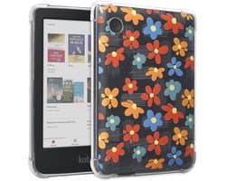 Transparante Hoes voor 6" E-readers met Krasbestendige Siliconen Achterkant - Bloem