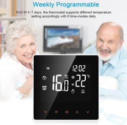 Digitale thermostaat 16A met touchscreen en LCD-display voor elektrische vloerverwarming — thumbnail 3
