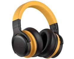 Draadloze Over-Ear Koptelefoon – Actieve Ruisonderdrukking – Diepe Bas – 30 Uur Speeltijd – Geel/Zwart