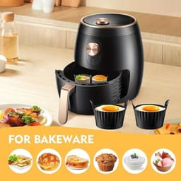 6-stuks Airfryer eivorm - Airfryer accessoires - Siliconen eierdopjes - Airfryer siliconen vormpjes - Cake bakvormpjes - Anti-aanbak Airfryer accessoires - Geschikt voor eieren, cupcakes, muffins, puddingen, eierpasteitjes - Grijs — thumbnail 4