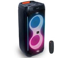 Draagbare Bluetooth Speaker met Oplaadbare Batterij - 2x 8 Inch, 800W, LED Verlichting en Microfoon Aansluitingen