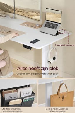 Lunekiss Elektrisch Zit-Sta Bureau 180x80 cm In Hoogte Verstelbaar 72-120 cm – 4 Geheugenstanden – Stil Motorisch Bureau — thumbnail 5