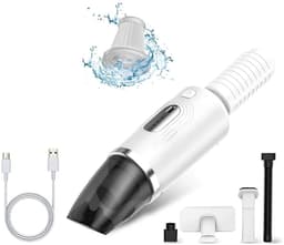 Draadloze Handstofzuiger – Krachtige Zuigkracht 6000Pa – Oplaadbare Mini Stofzuiger – Voor Auto, Huis en Meubels – Wit — thumbnail 1