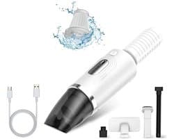 Draadloze Handstofzuiger – Krachtige Zuigkracht 6000Pa – Oplaadbare Mini Stofzuiger – Voor Auto, Huis en Meubels – Wit