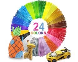 3D Pen Filament voor 3D Pennen - 24 Kleuren PLA Vullingen 1,75 mm - 240 Voet