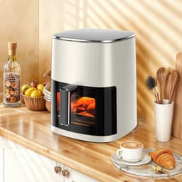 XXL Airfryer 6L met touchscreen, kijkvenster, 12 automatische programma's, vaatwasserbestendig, vetarm en gezond koken, Airfryer voor 3-5 personen, temperatuurregeling 40-200°C, vetvrije frituurpan voor grillen en bakken — thumbnail 6