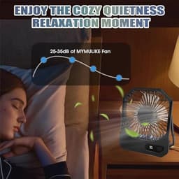 Oplaadbare USB Bureauventilator met Sterke Luchtstroom en Stil Design voor Thuis en Kantoor — thumbnail 2