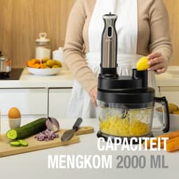 MPM - Complete Keukenmachine - Foodprocessor met Accessoires - Keukenrobot Zwart - 800W — thumbnail 5