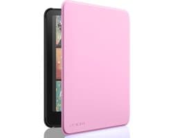 Hoesje voor 7 inch e-reader, lichtgewicht cover met auto wake/sleep functie, roze kleur.