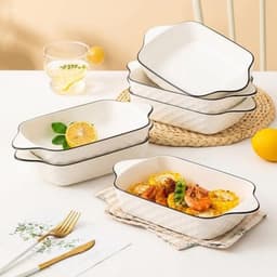 PromoHome Set van 4 Keramieken Ovenschaaltjes met Handvatten - Voor Oven, Magnetron en Airfryer — thumbnail 6