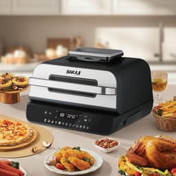 XXL Heteluchtfriteuse Combi met Grillpan - 6L Capaciteit en 6 Kookstanden - 1800W — thumbnail 2