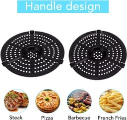 Air Fryer Grill Pan - 15,5 cm - Vervangende Crisper Plaat - Niet-klevende Coating - Duurzaam en Gemakkelijk te Reinigen - Lucht Friteuse Accessoire — thumbnail 9