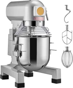 Industriële Keukenmachine, 18,7 L Staande Mixer met 3 Instelbare Snelheden, 1100 W Deegmixer, Roestvrijstalen Kom en 3 Accessoires, Ideaal voor Restaurants, Bakkerijen, Patisserieën en Cafés Cafés — thumbnail 1