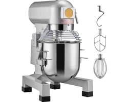 Industriële Keukenmachine, 18,7 L Staande Mixer met 3 Instelbare Snelheden, 1100 W Deegmixer, Roestvrijstalen Kom en 3 Accessoires, Ideaal voor Restaurants, Bakkerijen, Patisserieën en Cafés Cafés