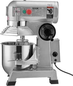 Commerciële Keukenmixer - Planetaire Standmixer/Deegmixer - 18,7 L Capaciteit - 1100 W Motor - 3 Snelheden - RVS Kom - 3 Opzetstukken — thumbnail 2