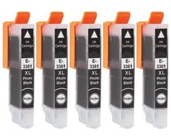 5 x Compatibele Inktpatronen T33 Foto Zwart XL voor Printer Series