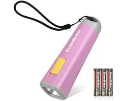 Mini LED Zaklamp - Lichtgewicht Zaklamp met Zacht Geel Licht voor Lezen, Kamperen en Noodgevallen - Roze