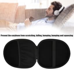 Hoofdtelefoon Draagtas - Reistas voor Audiokoptelefoon - Opbergcase Zwart - Compatibel met Sony, Alice, AKG, Pioneer, Sennheiser, Goethe, LeTV — thumbnail 4