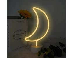 Maan LED-bord - Batterijgevoede USB/neon nachtlamp wanddecoratie, verjaardagscadeau, feest, kinderkamerdecoratie