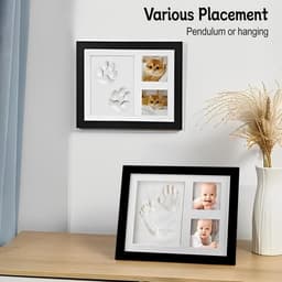 TTGoods - Pootafdrukset voor hond en kat, baby voetafdruk, houten fotolijst, 3D gipsafdruk, ideaal aandenken, cadeau voor huisdierenliefhebbers — thumbnail 2