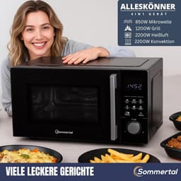4-in-1 Combi Magnetron met Hetelucht en Grill | 25 Liter — thumbnail 2