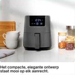 AMA® Mini Airfryer - Airfryer - Heteluchtfriteuse - Anti-Aanbaklaag - Grijs — thumbnail 3