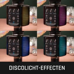 Lenco Karaoke Microfoon – Bluetooth – Speaker en Lichteffecten – BMC-090PK - Roze — thumbnail 4