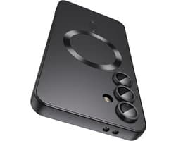 AziLine Magnetische Premium Zwart Hoes voor Galaxy S25 – Stijlvolle Bescherming met Ingebouwde MagSafe en Camera Lens Bescherming Geschikt voor Samsung Galaxy S25