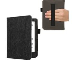 kwmobile Flip cover eReader hoesje geschikt voor Kobo Clara 2E - Met handvat - In donkergrijs