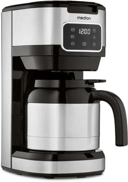 MEDION koffiezetapparaat met thermoskan en timer (filterapparaat, 10 kopjes, 1,25 liter, 900 watt, timer, antilekfunctie, display, MD11019) roestvrij staal — thumbnail 2