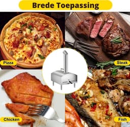 Bolt Edge Pizza Oven - Steenoven - Houtgestookt - Inclusief pizzasteen en spatel — thumbnail 5