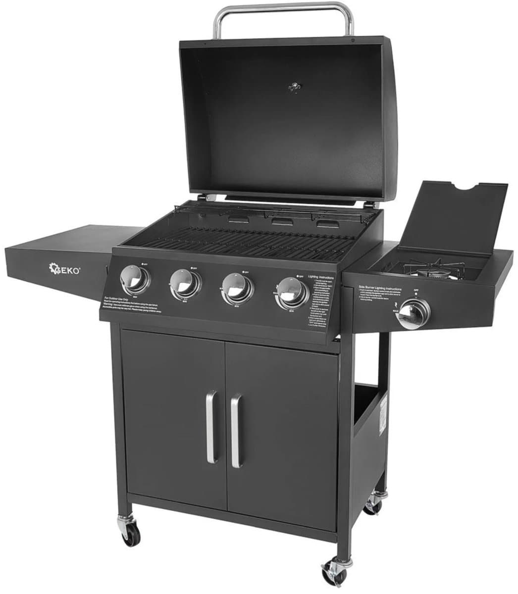 GEKO Gasbarbecue - 5 branders - krachtige 15kW - veelzijdig grillen - mobiel en stabiel — afbeelding 1